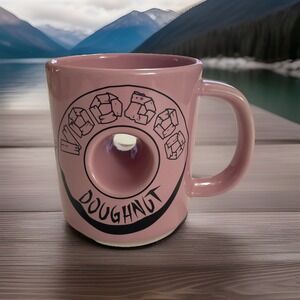 VOODOO Doughnut Coffee Mug Donut Cup‎ PINK "The Magic is in the Hole"